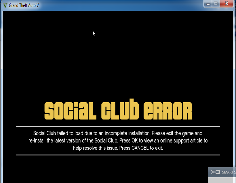 gta v social club failed to load incomplete error